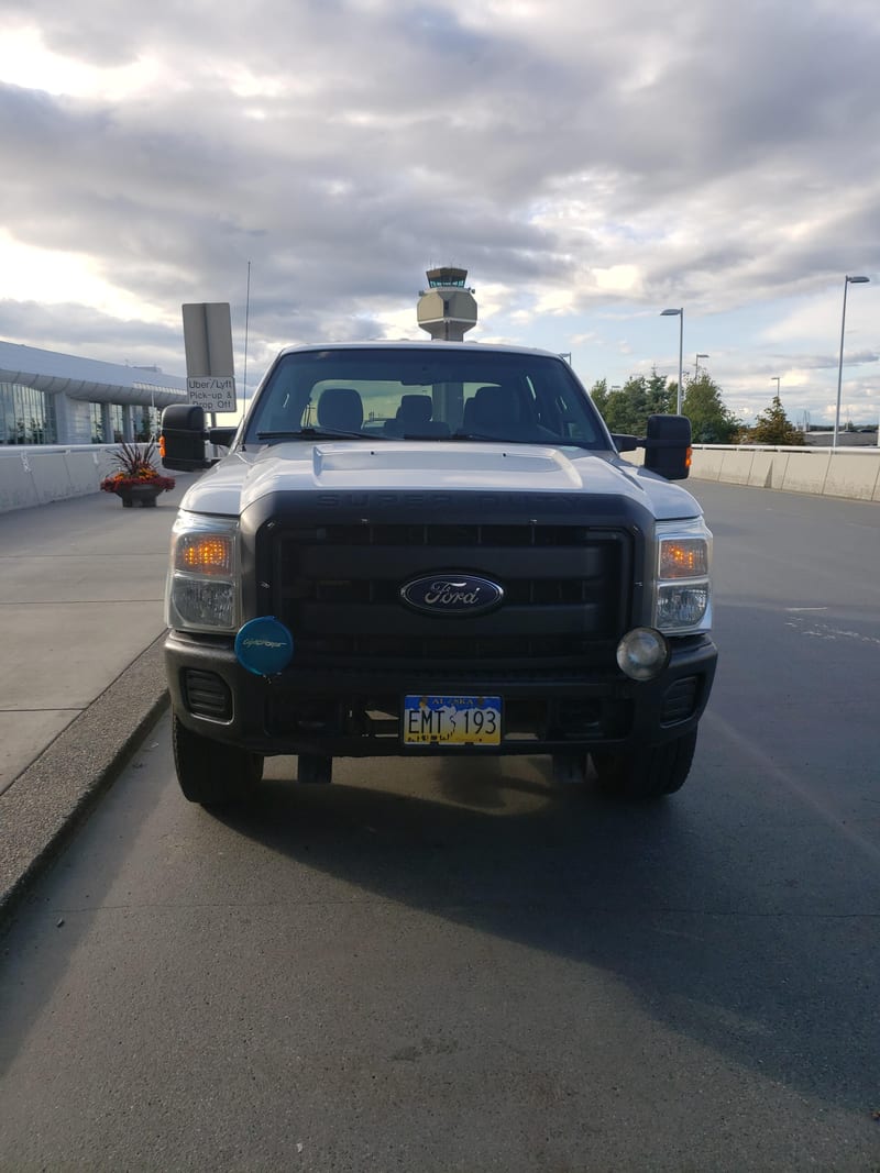 Ford F-350 seen head-on