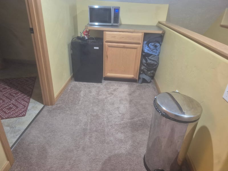 Bonus room with a mini fridge and microwave