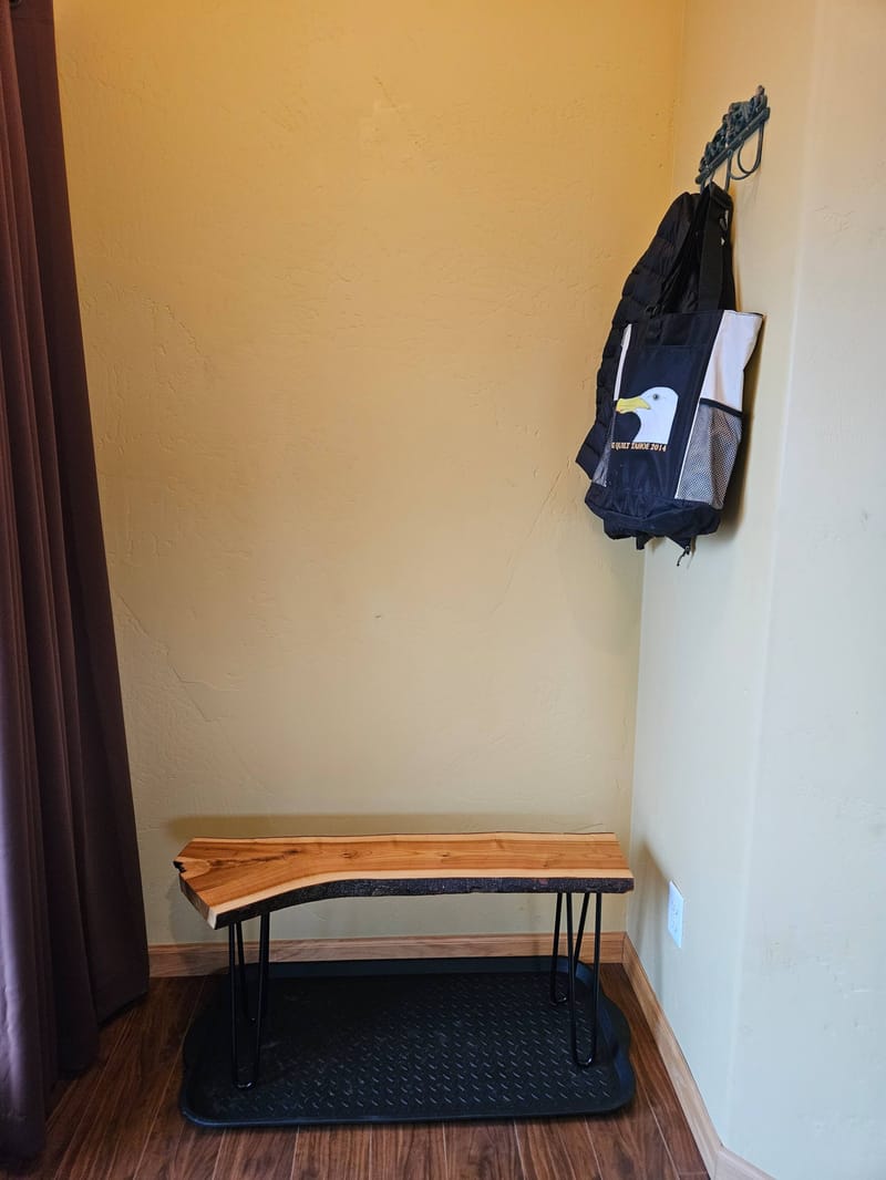 Entry bench and coat hook